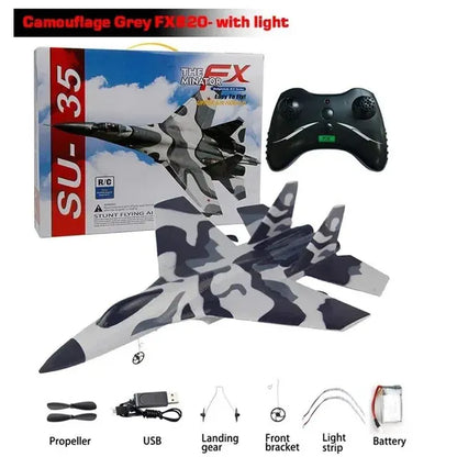 Experience Thrilling Adventures with the SU35 RC Plane FX620 FX820 - 2.4G Remote Control Glider with LED Lights for Kids and Enthusiasts!