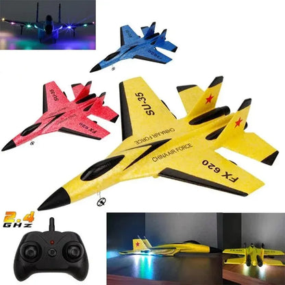 Experience Thrilling Adventures with the SU35 RC Plane FX620 FX820 - 2.4G Remote Control Glider with LED Lights for Kids and Enthusiasts!
